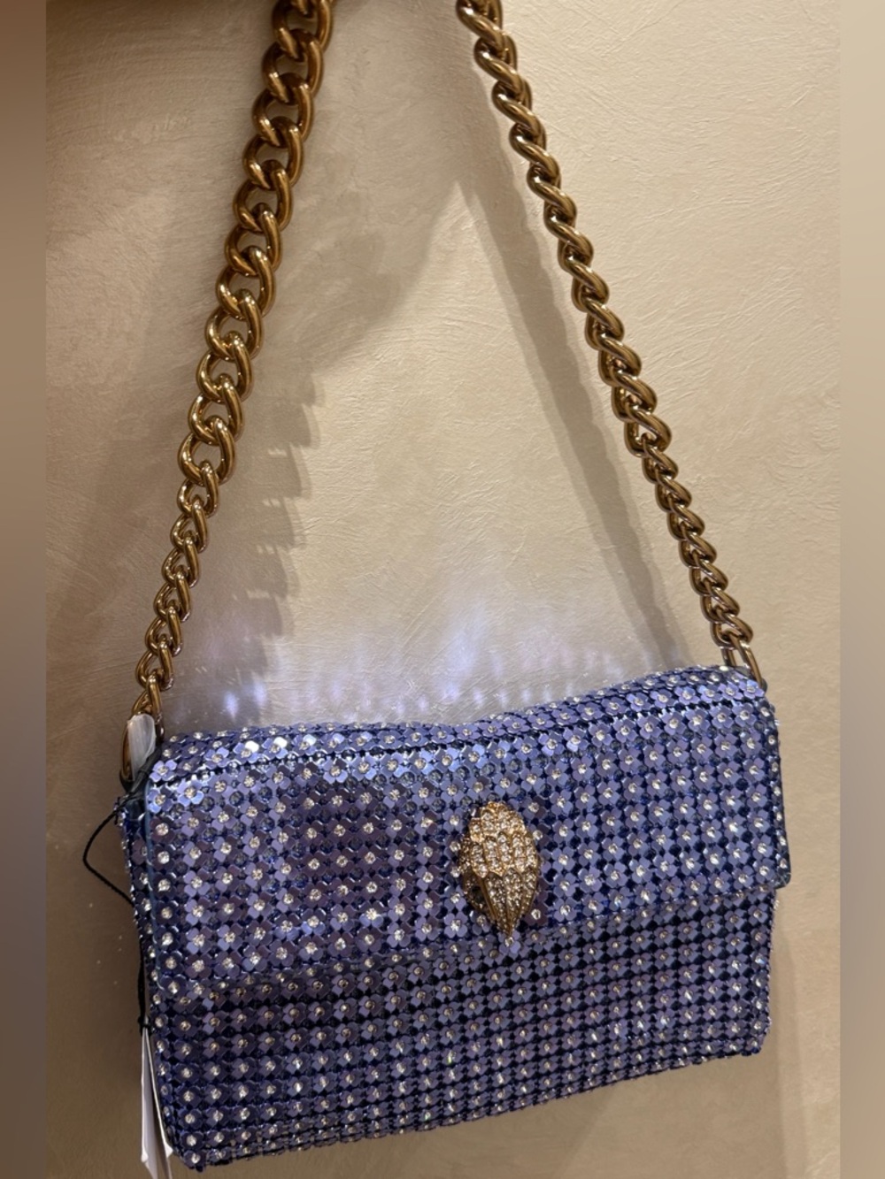New Kurt Geiger London Embellished Crystal Shoulder Bag interior leather - Picture 2 of 11